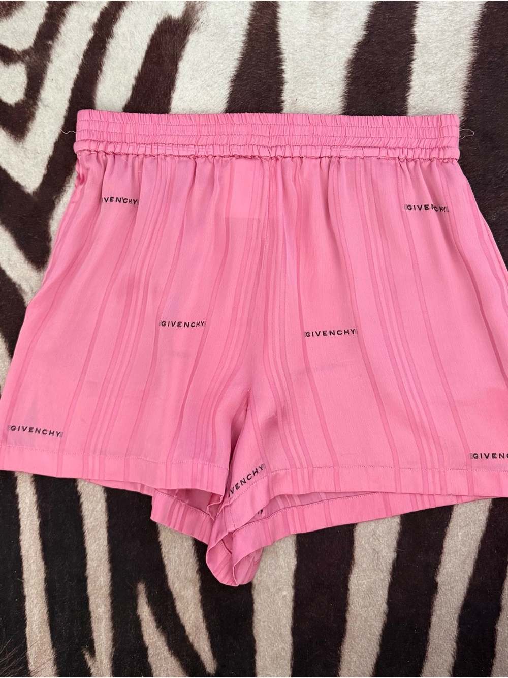Givenchy Pink Satin Logo Shorts